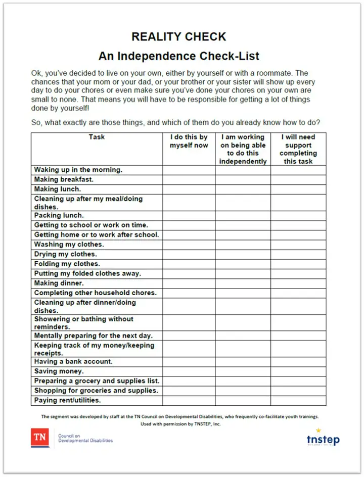 Reality Check - An Independence Checklist