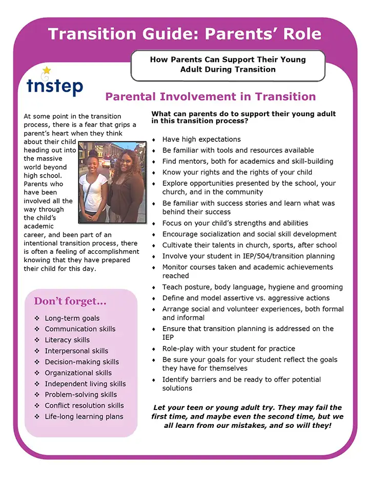 Transition Guide: Parents' Role