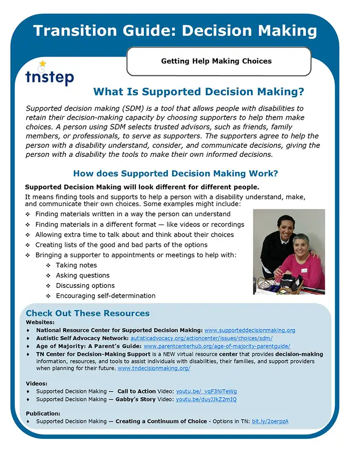 Transition Guide: Supported Decision Making