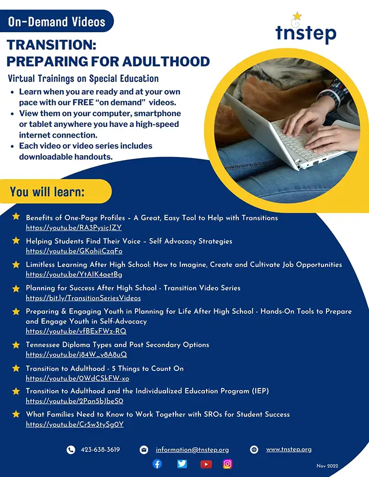 Transition: Preparing for Adulthood On-Demand Videos