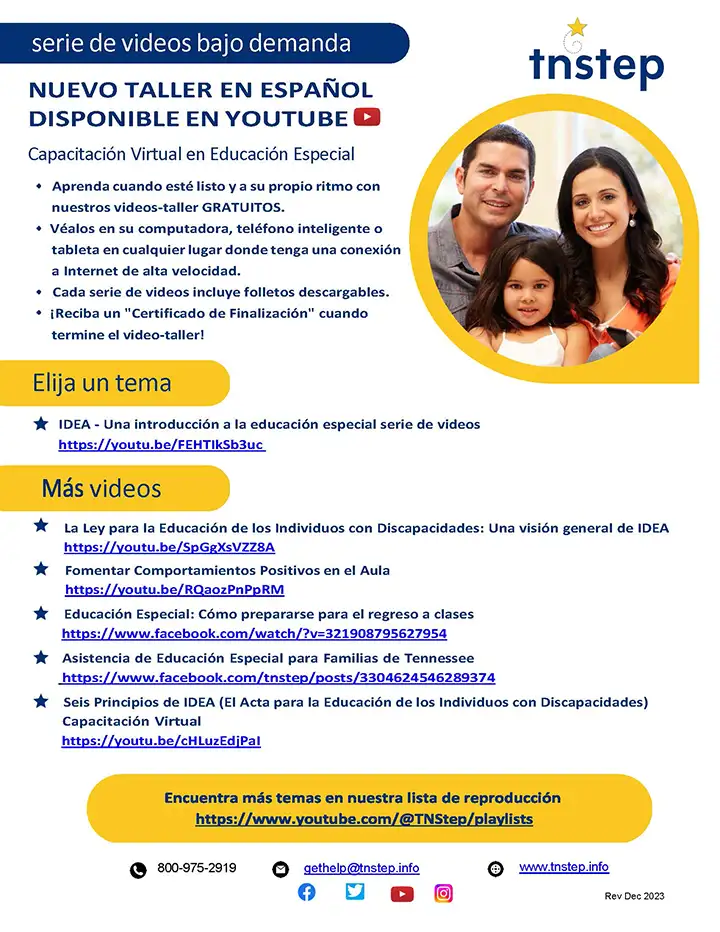 Nuevo Taller en Español Disponible En YouTube (YouTube Workshop Video Series)