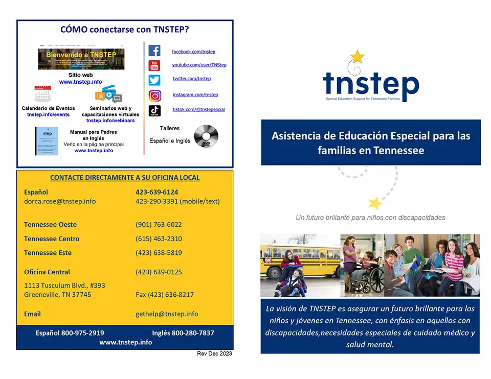TNSTEP - Asistencia de Educación Especial para las familias en Tennessee (TNSTEP Brochure)