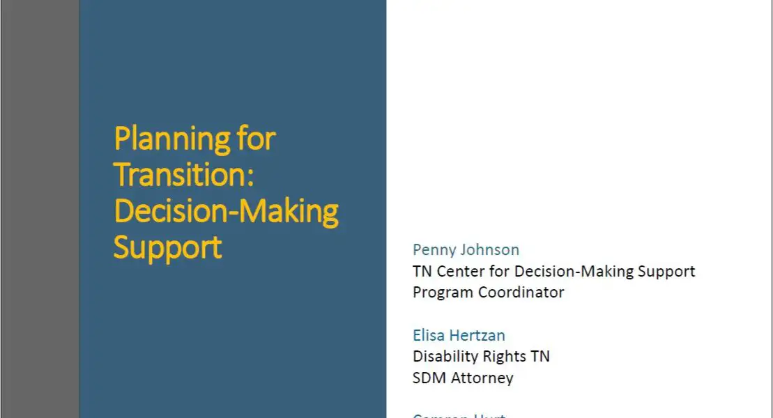 Planning for Transition: Decision-Making Support - TNSTEPs Lunchtime Leaders Webinar