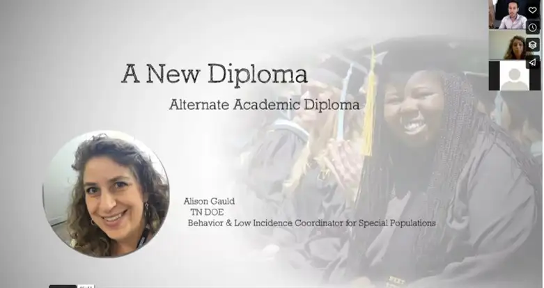 Tennessee Dept. of Education Alternate Academic Diploma Overview - TNSTEP's Lunchtime Leaders Webinar