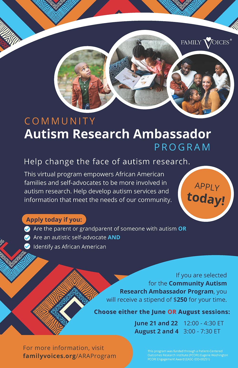 Community Autism Research Ambassador Program flyer